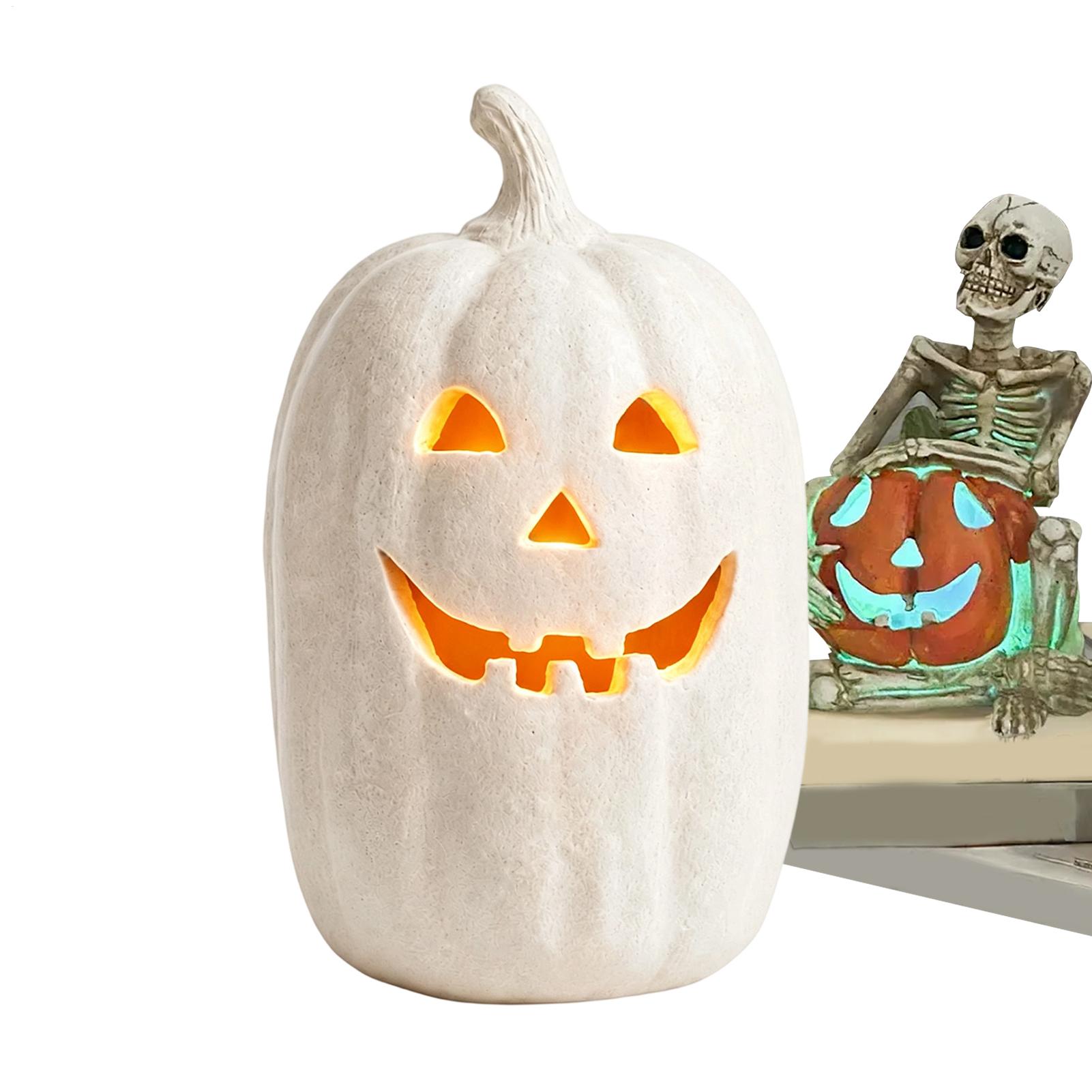 Resin Crafts - ハロウィンパンプキンクラフト樹脂製手作りパンプキンセンターピースハロウィンホームデコレーション屋内テーブルトップセンターピースリビングルーム用