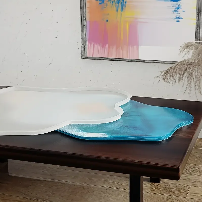Resin Ocean Wave Mold - 大型61cm不規則形状トレイ エポキシ樹脂シリコンモールド ウェーブリバーテーブル オーシャンクリスタル樹脂キャスティング DIYクラフト用