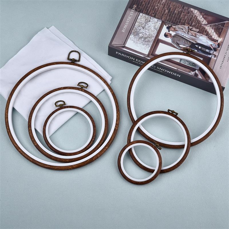 楕円形の木製刺frameフープ,丸いフープ,プラスチックフレ - Wood Ring Blank のレビューと価格
