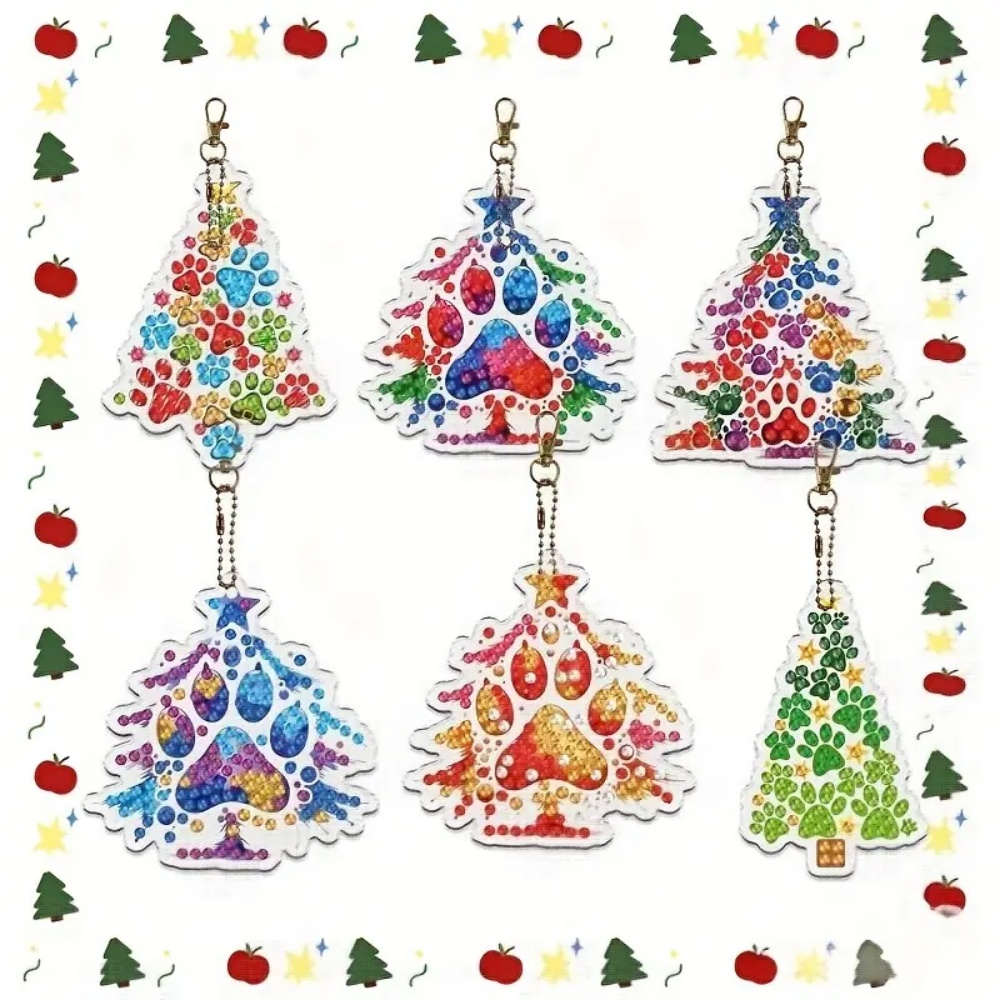 6個/セット DIY クリスマスツリーパターン ダイヤモンド - Resin Craft For Beginners のレビューと価格