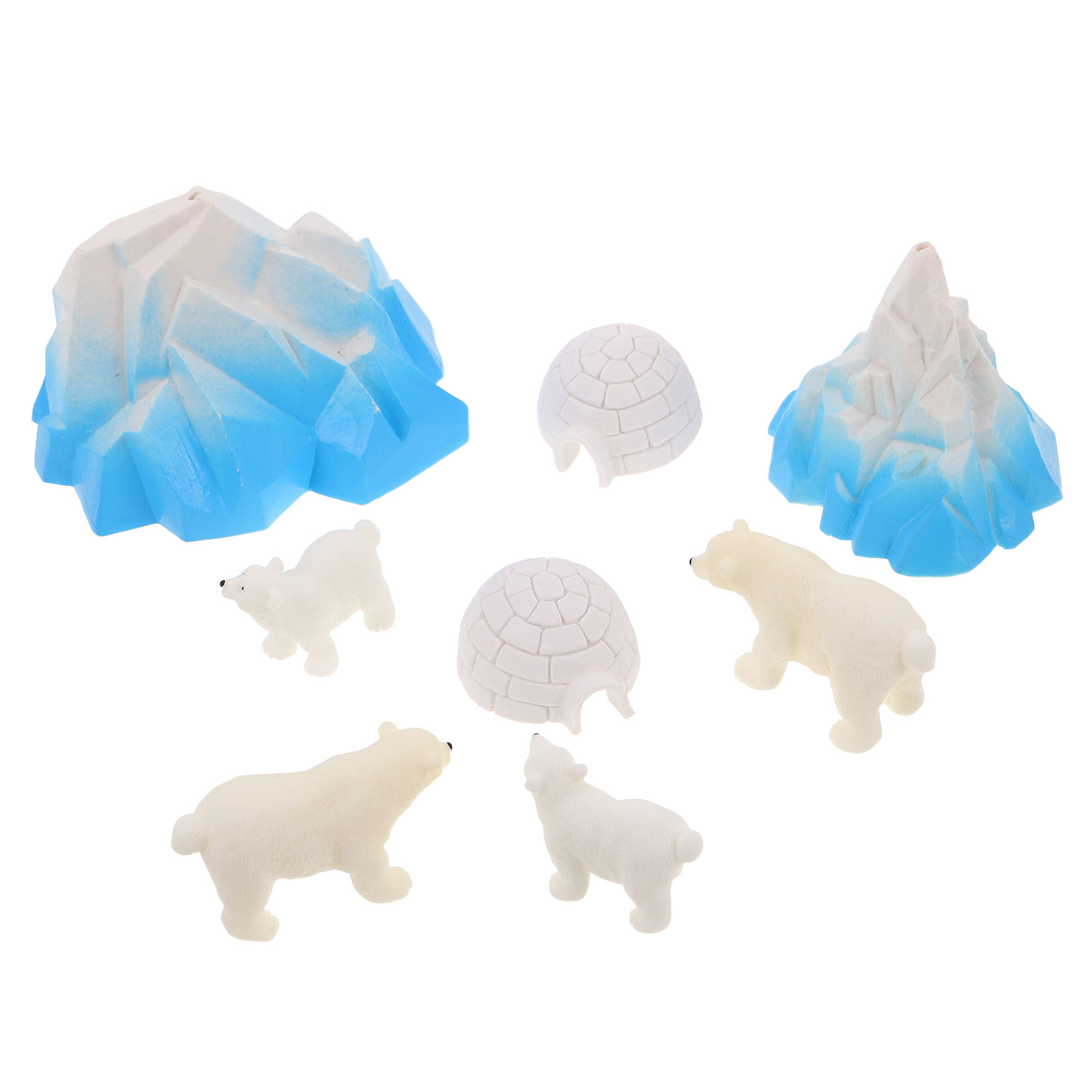 8個入りミニ樹脂製シロクマ北極ジオラマ、氷の家、氷のドーム、 - Resin Crafts のレビューと価格