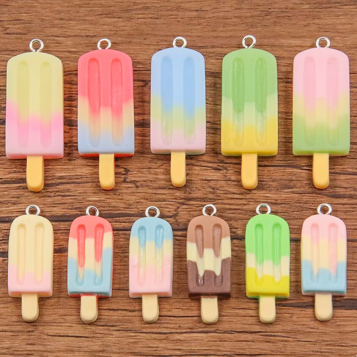 6個入り グラデーションアイスキャンディー レジンチャーム  - Resin Crafts Diy のレビューと価格