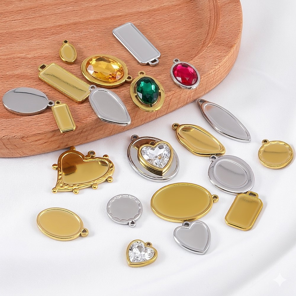 5個入り1個入り色褪せないステンレス不規則ベゼルチャームペン - Resin Crafts のレビューと価格