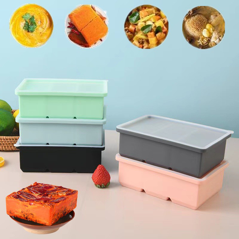1 個巨大なストレージ食品食事ソース蓋付きシリコーン冷凍庫ト - Serving Tray Mold のレビューと価格