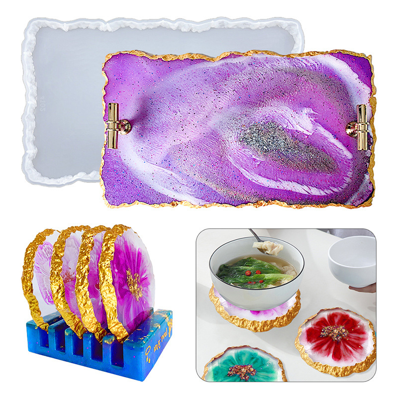DM413 Drusy コースター樹脂モールドジオードエポキ - Geode Mold Silicone のレビューと価格