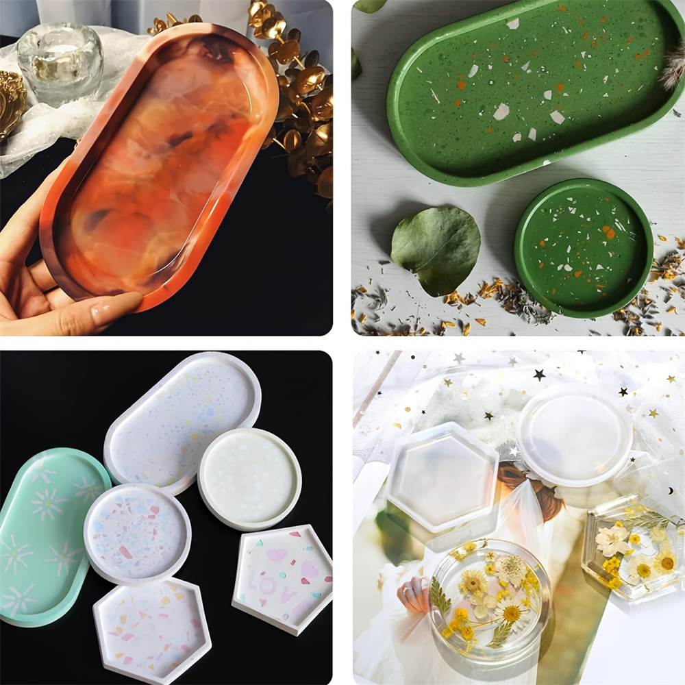 収納用シリコンモールド,4つのシリコンパーツのセット,楕円形 - Serving Tray Mold のレビューと価格