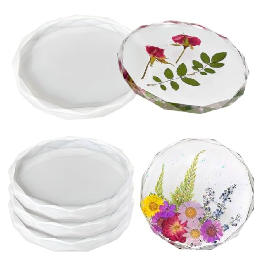 4個入りコースター型 - ダイヤモンドエッジクリスタルとラウ - Geode Mold Silicone のレビューと価格