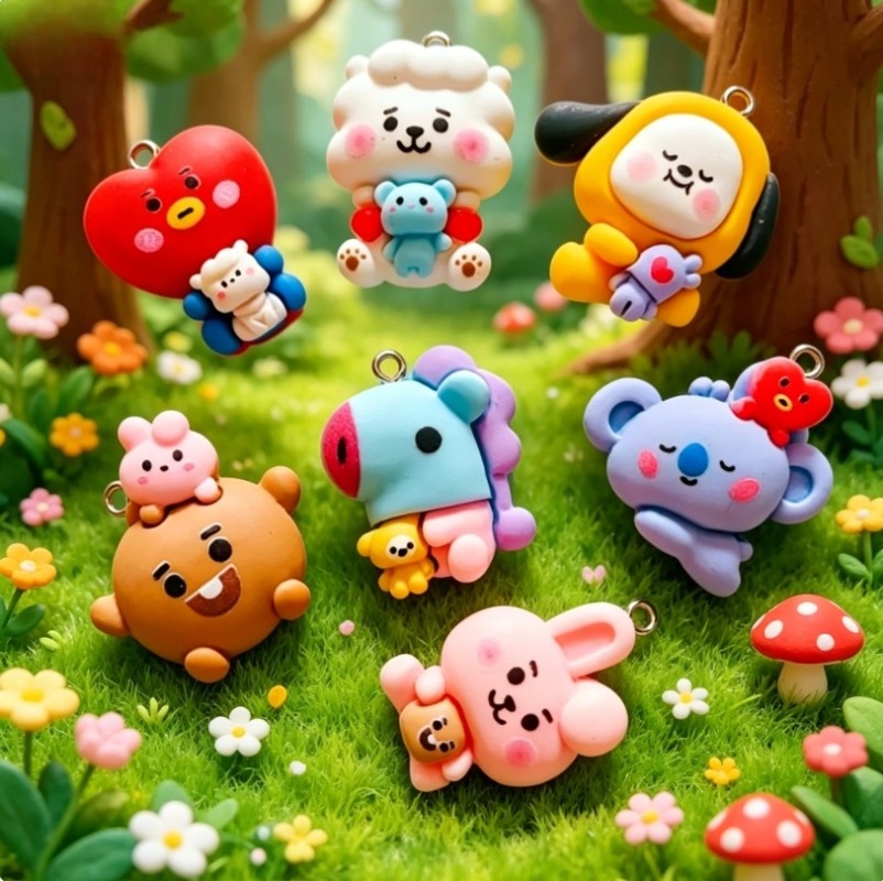 7 個 BT21 樹脂漫画チャーム DIY アクセサリークラ - Resin Crafts のレビューと価格