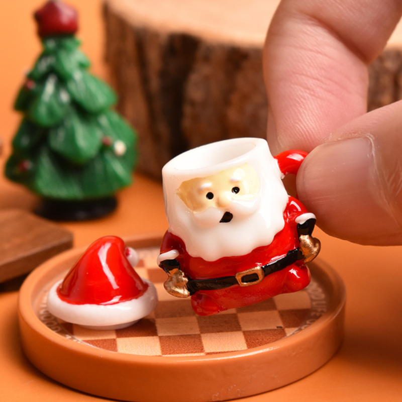 ミニサンタティーカップオーナメント - クリスマス工芸品、妖 - Resin Crafts のレビューと価格