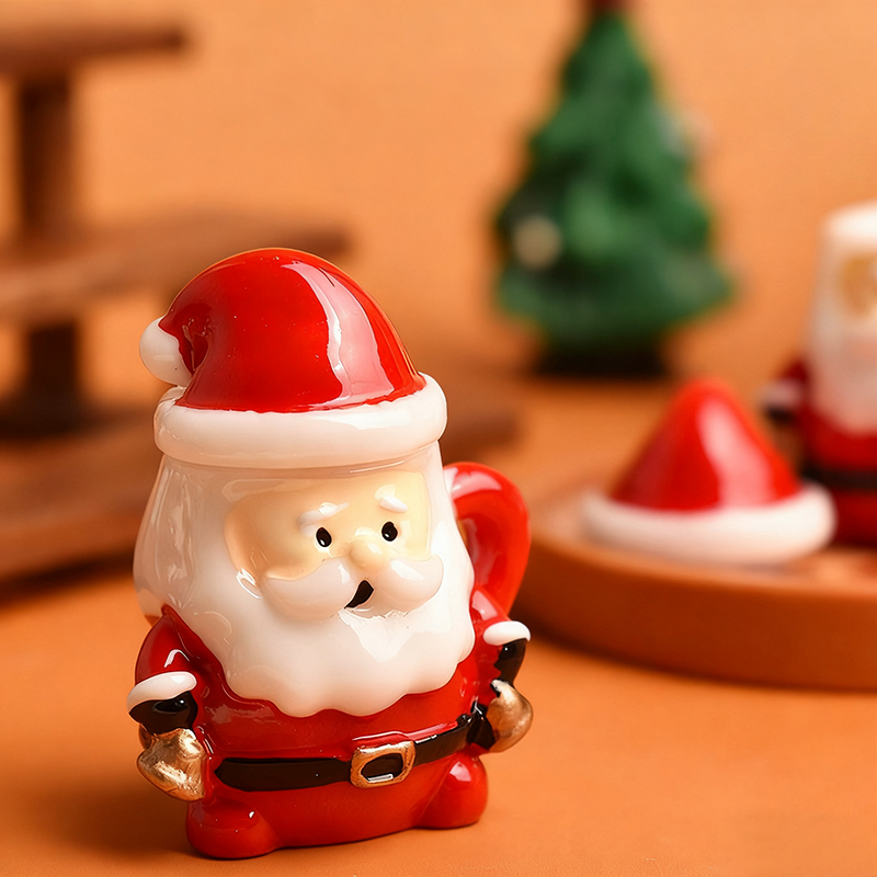 ミニサンタティーカップオーナメント - クリスマス工芸品、妖 - Resin Crafts のレビューと価格