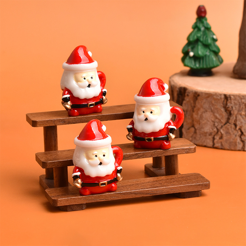 ミニサンタティーカップオーナメント - クリスマス工芸品、妖 - Resin Crafts のレビューと価格