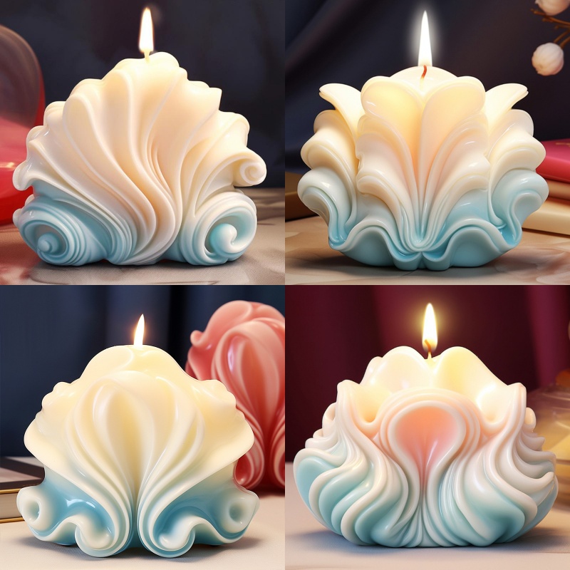 オーシャンシェルキャンドルシリコーン型手作り波縞模様のシェル - Resin Ocean Wave Mold のレビューと価格